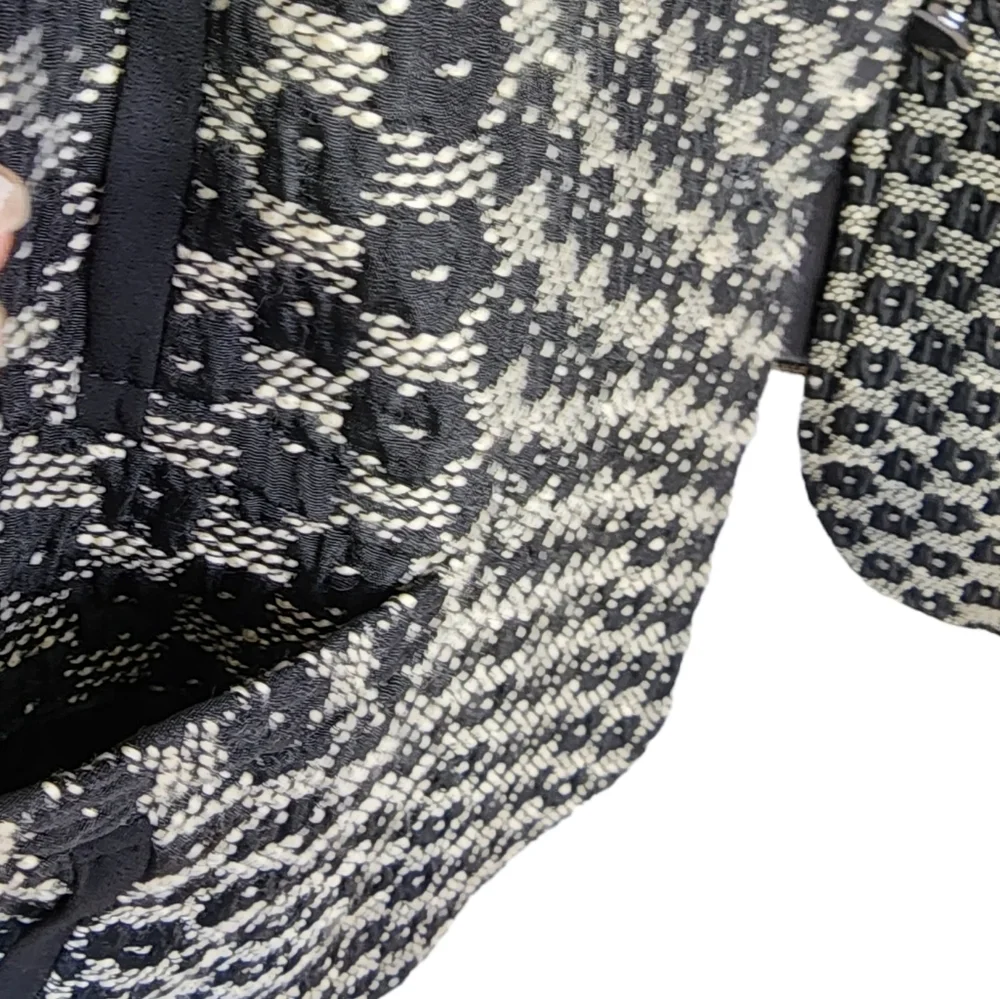 BLACK PEPPER winter jacket size 10 black white warm short bomber blazer - Picture 10 of 13